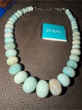 Jay King Natural Amazonite Pale Aqua and Mint Beaded Necklace